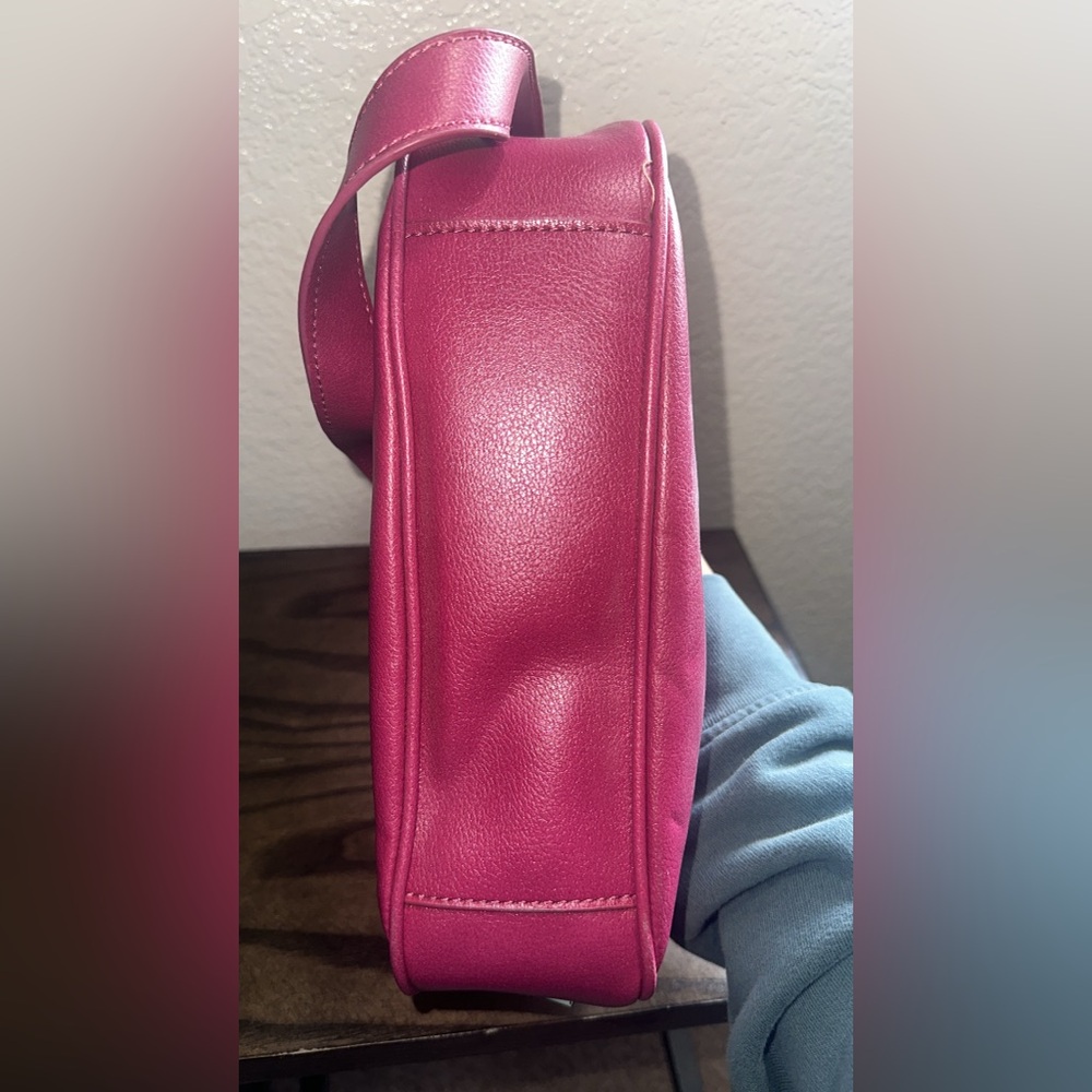 Liz Claiborne Pink Tattersall Leather Shoulder Bag - Picture 4 of 6